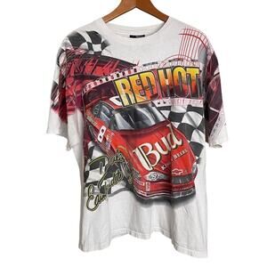 Vintage Chase Authentic Dale Earnhardt Jr NASCAR Budweiser AOP "Red Hot" - Large